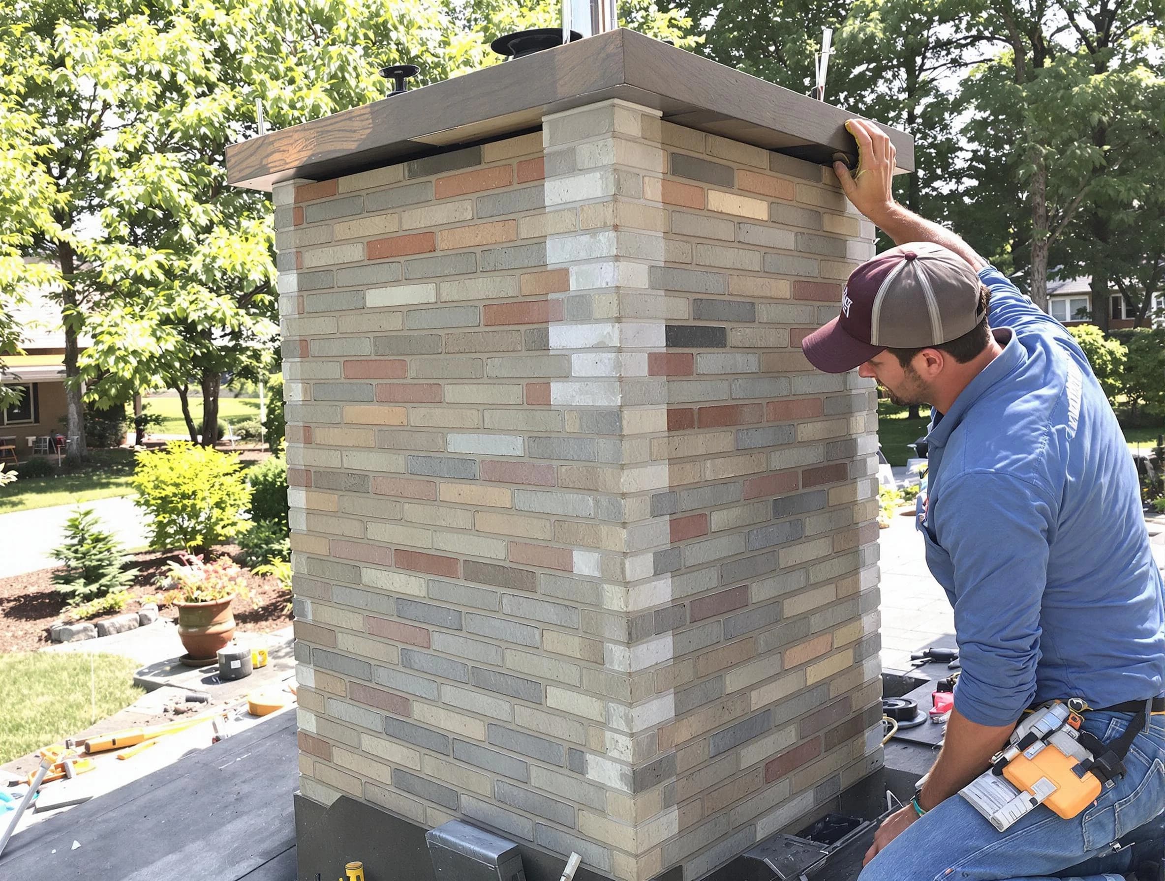 Easton Chimney Sweep completing a modern chimney remodel in Easton, MA
