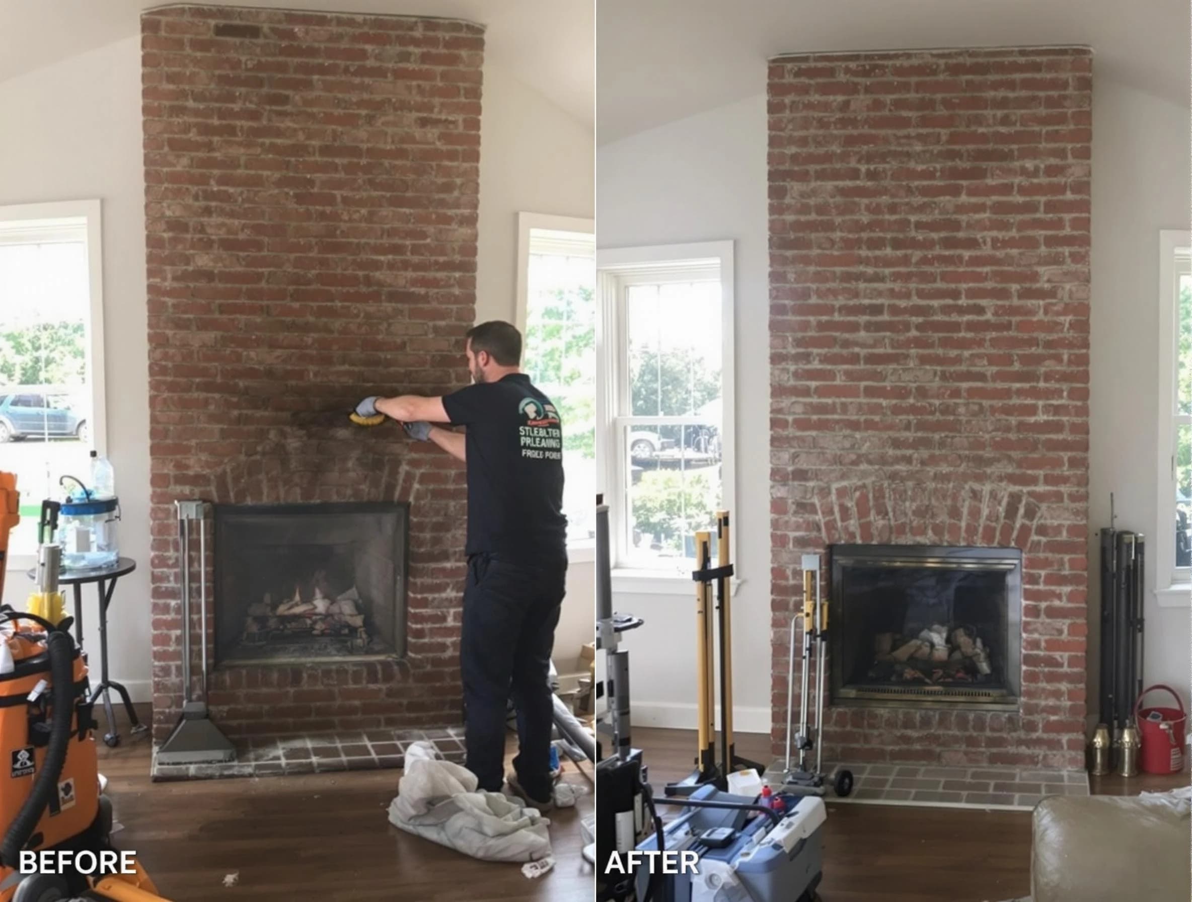 Finished chimney sweeping service by Easton Chimney Sweep in Easton, MA