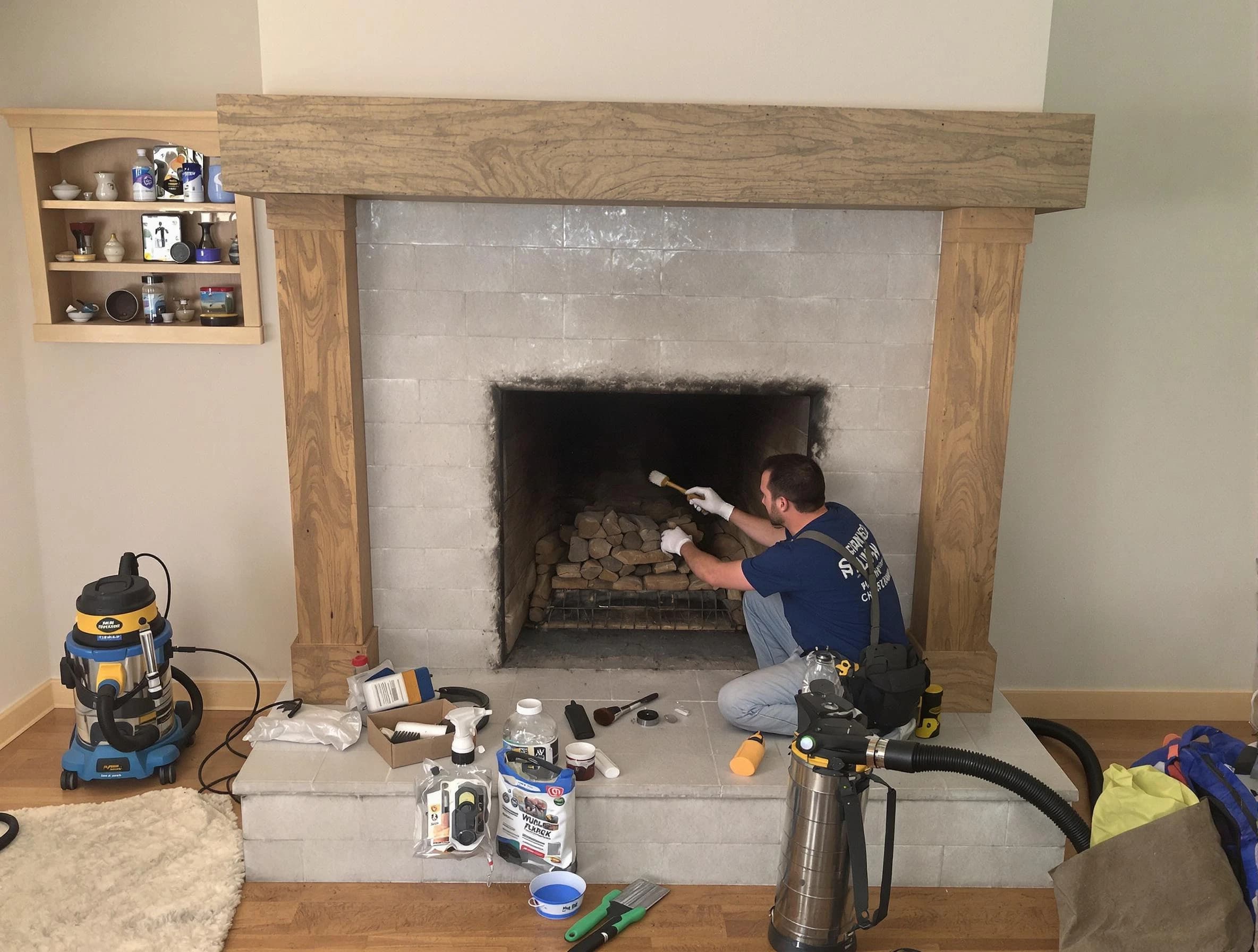 Detailed creosote removal process by Easton Chimney Sweep in Easton, MA