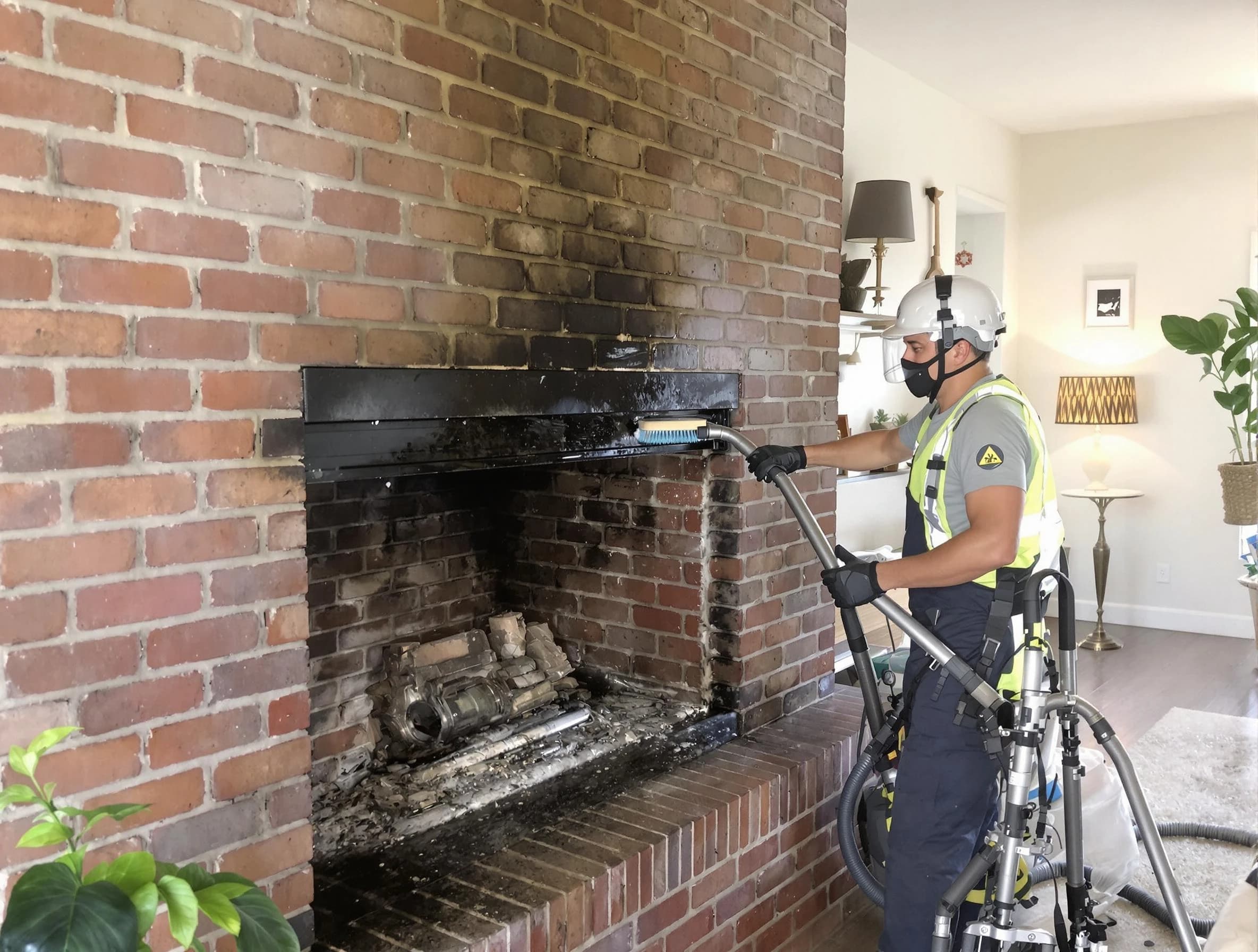 Easton Chimney Sweep providing fireplace cleaning services in Easton, MA