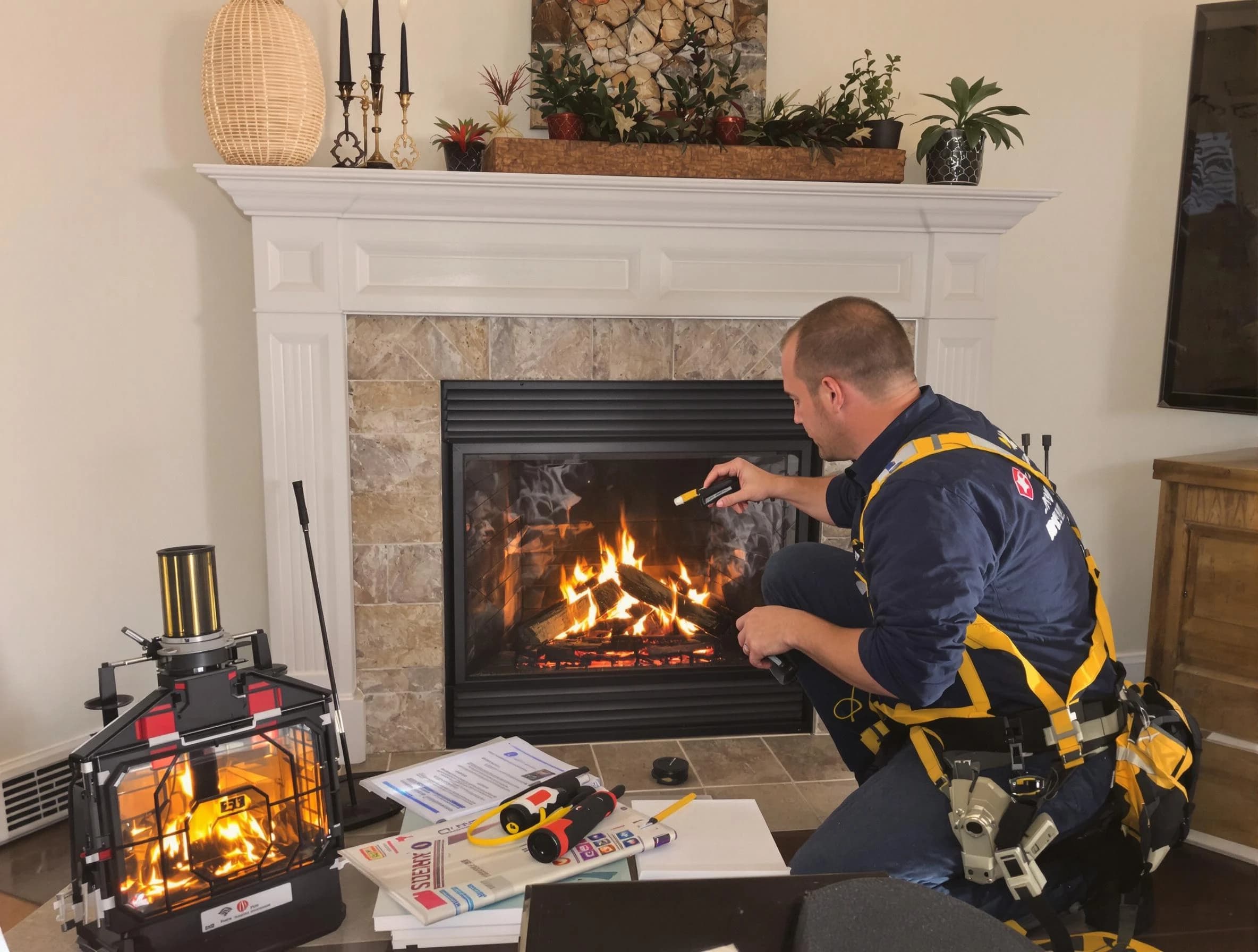 Safety-focused fireplace inspection by Easton Chimney Sweep in Easton, MA