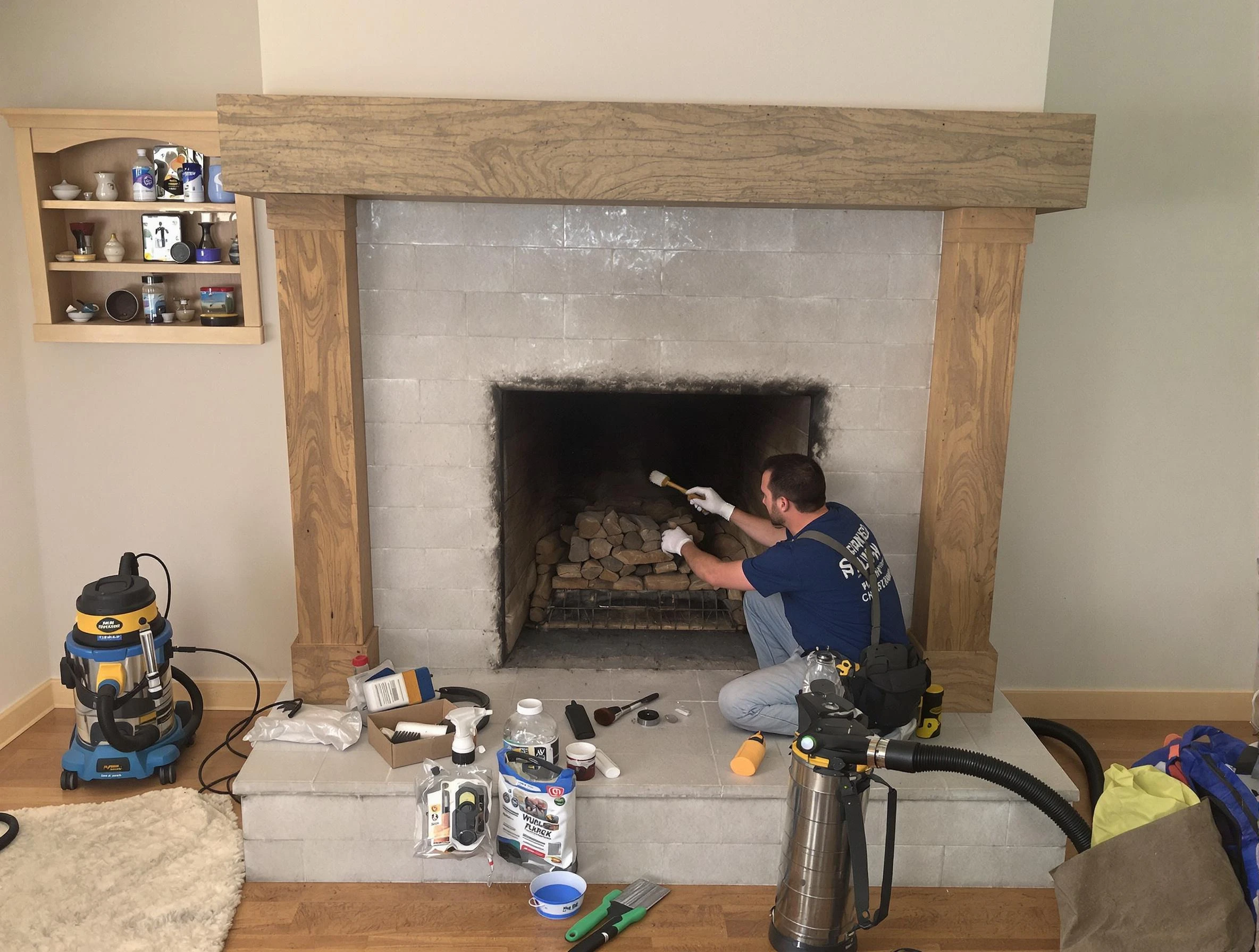 Detailed creosote removal process by Easton Chimney Sweep in Easton, MA